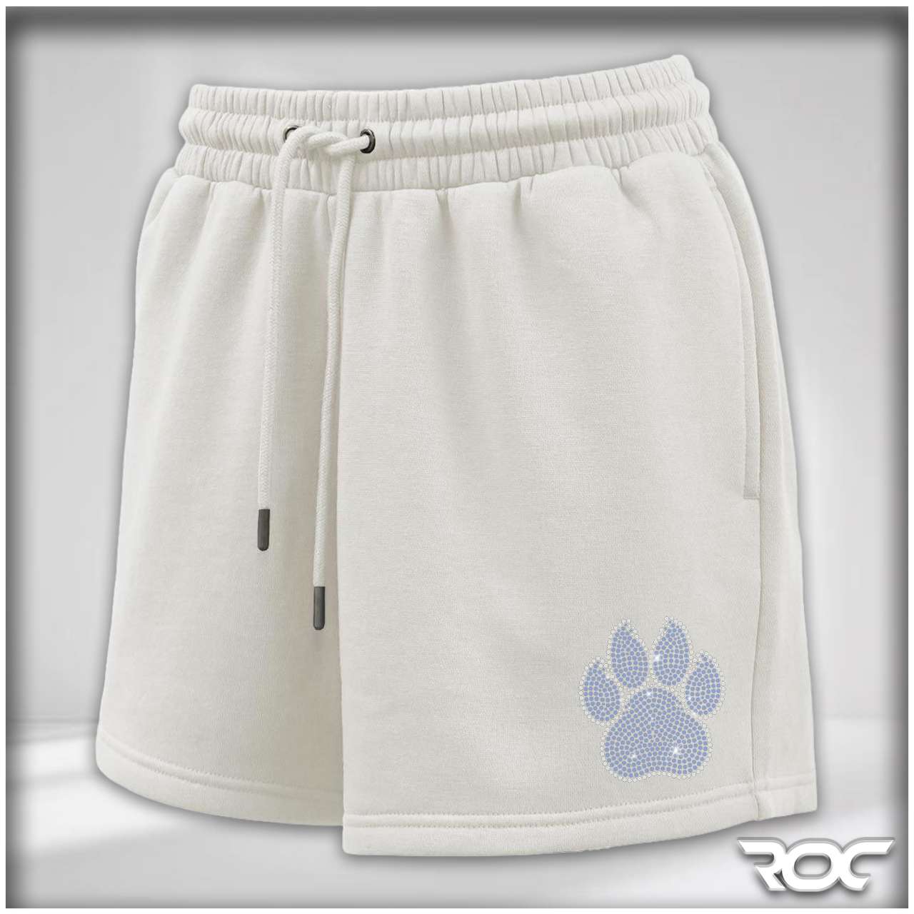 Mercy Cheer Bling Fleece Shorts – Cream