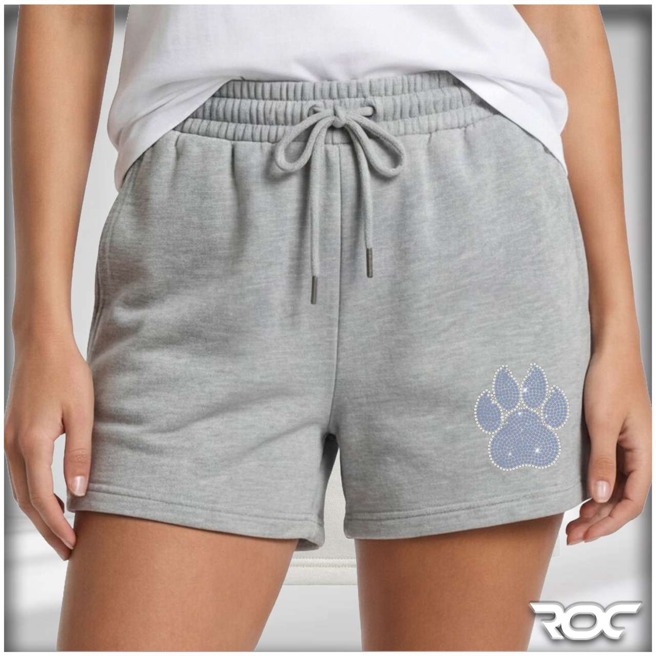 Mercy Cheer Bling Fleece Shorts – Gray