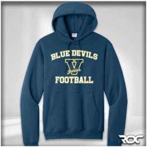Victor Jr. Football Pullover Hoodie - Navy